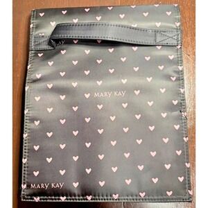Mary Kay Travel Roll Up Bag - Black w/ Pink Hearts Hanging Organizer Cosmetic